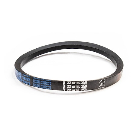 D&D B22/5L250 Classical V-Belt, 25 in Outside Length, 21/32 in Top Width, 1 Ribs B22/5L250